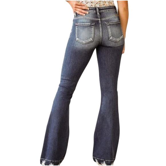 Kancan Jeans Signature Kurvy Mid Rise Flare Dark Wash Size 26 Denim - Picture 8 of 8